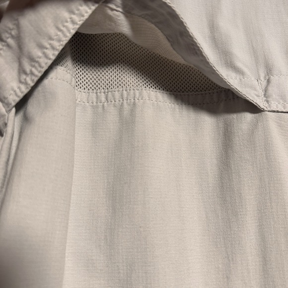 White Sierra Shirt, Men's Size Large Hiking Camp Button Up Short Sleeve Pockets - Picture 12 of 16